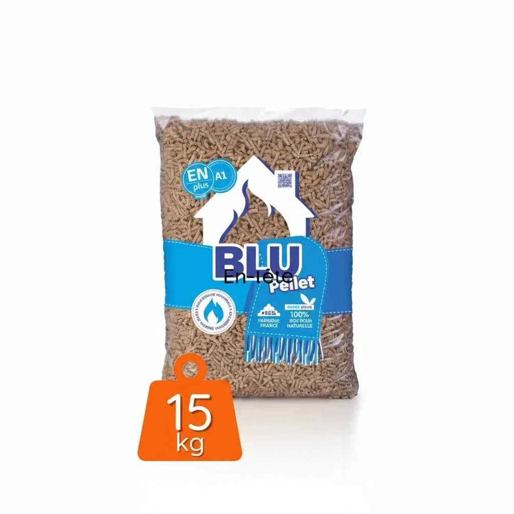 BLU PELLET-Granulés de Bois 100 % Épicéa – ENplus A1 – Palette 72 Sacs 1080 kg
