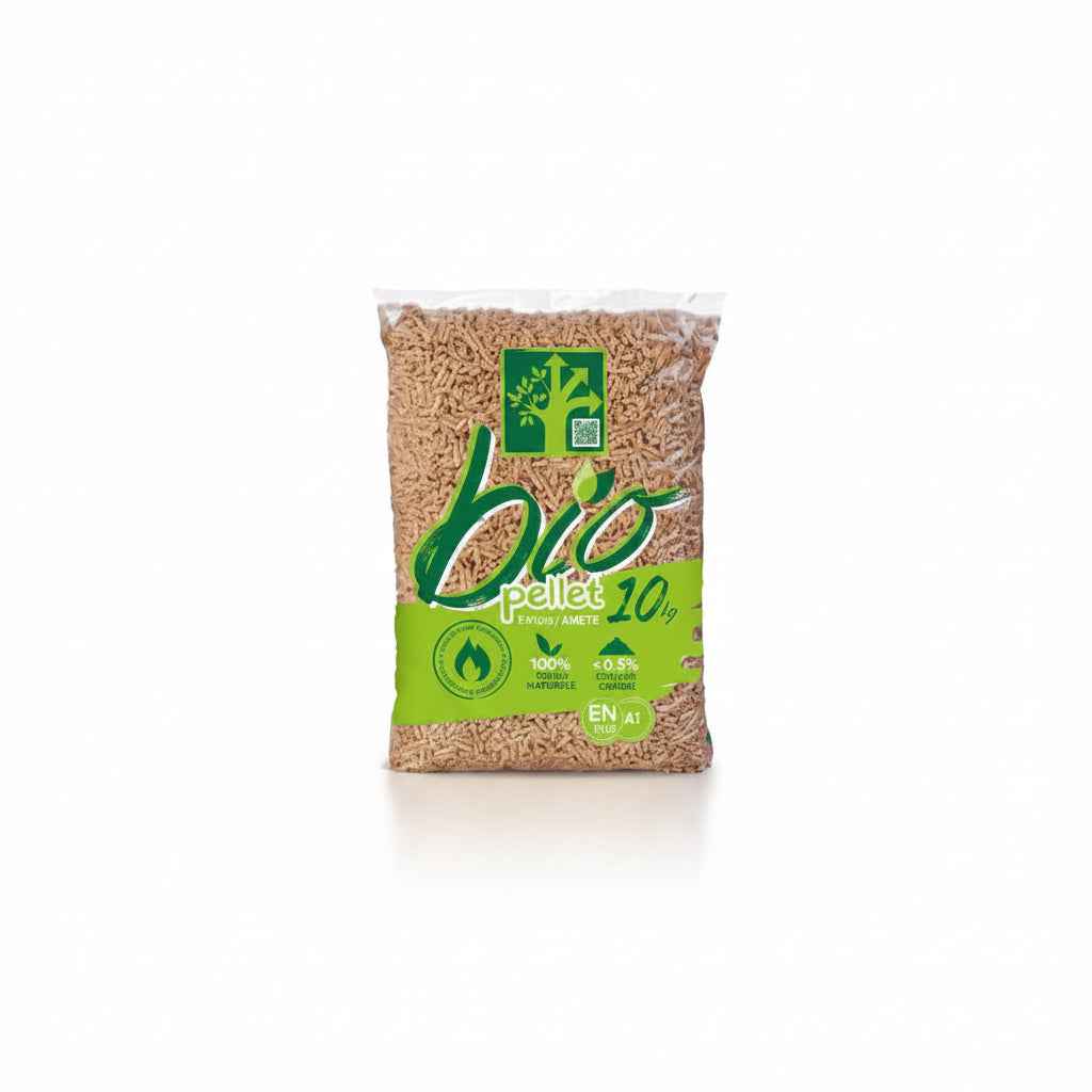BIO PELLET-Granulés de Bois  EnPlus A1 – 100 % Résineux – Palette 1120 kg (112 sacs de 10 kg