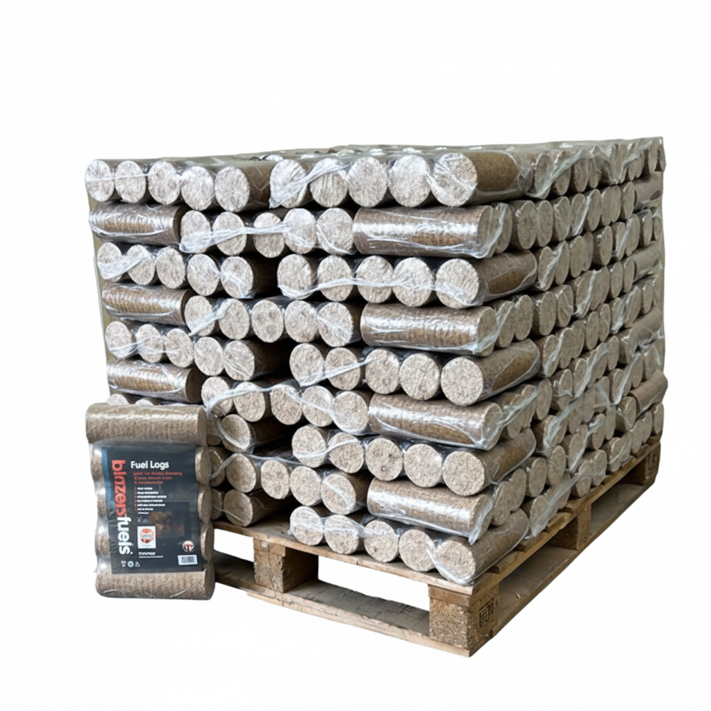Eco-Log Fuels4Less-Briquettes de Bois Palette de 405 Bûches Densifiées FSC