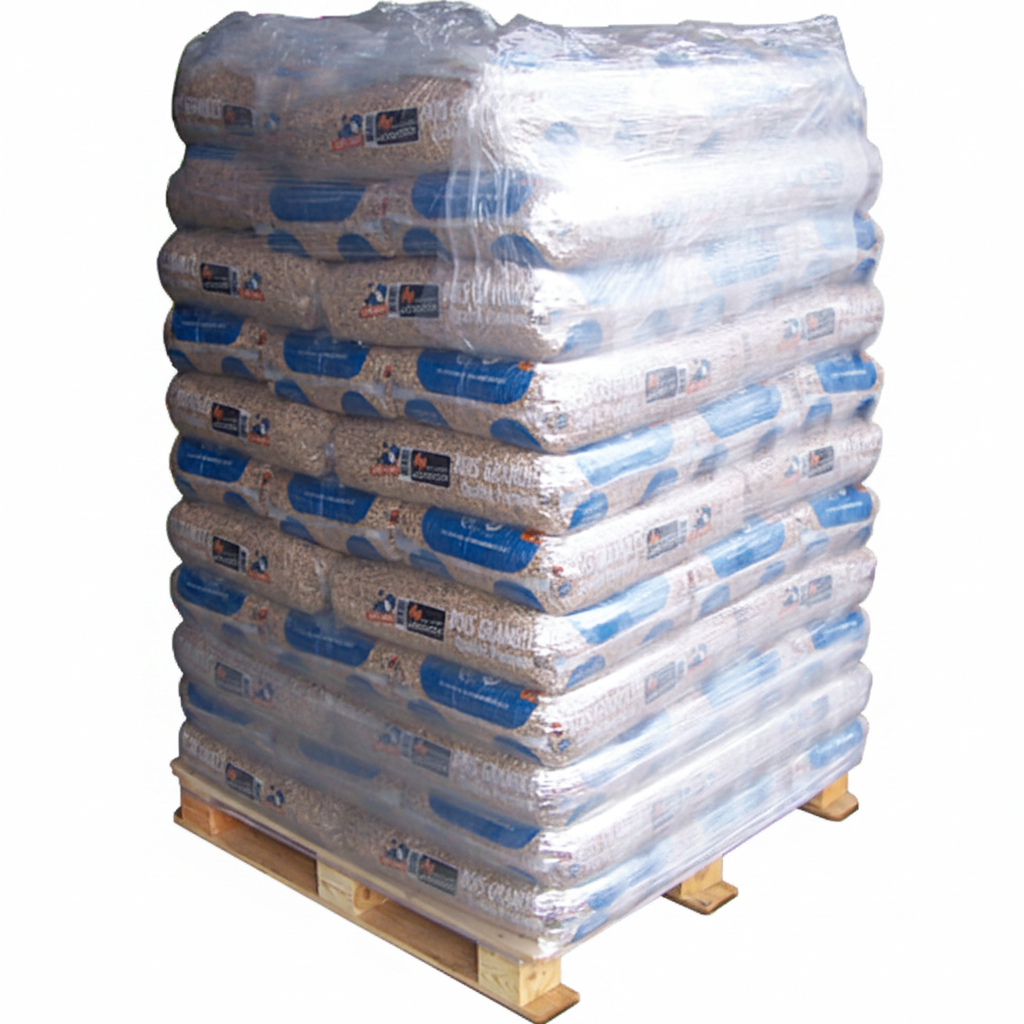 WOODSTOCK-Granulés de Bois  Premium Palette 66 Sacs de 15 kg – 990 kg DINplus NF