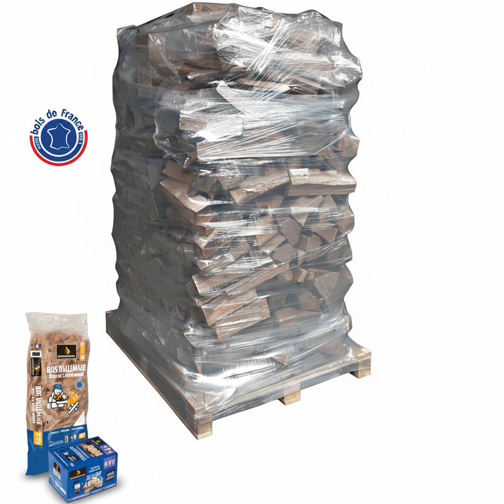 Pack WOODSTOCK-Bois de Chauffage 40 cm Ballot 2000 dm³ + Bois d'Allumage