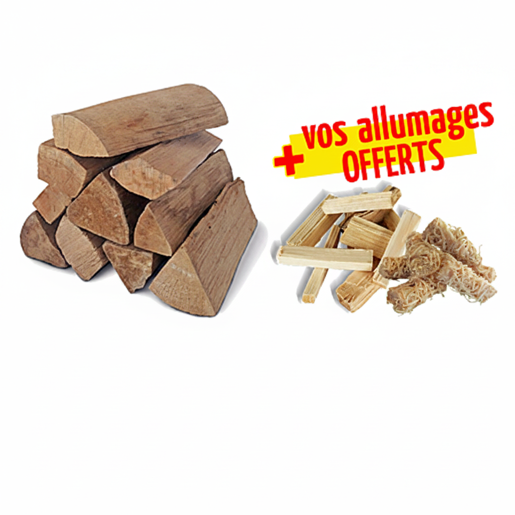 Lot de 3 Packs WOODSTOCK-Bois de Chauffage 40 cm 6000 dm³ + Allume-Feux et Bois d'Allumage