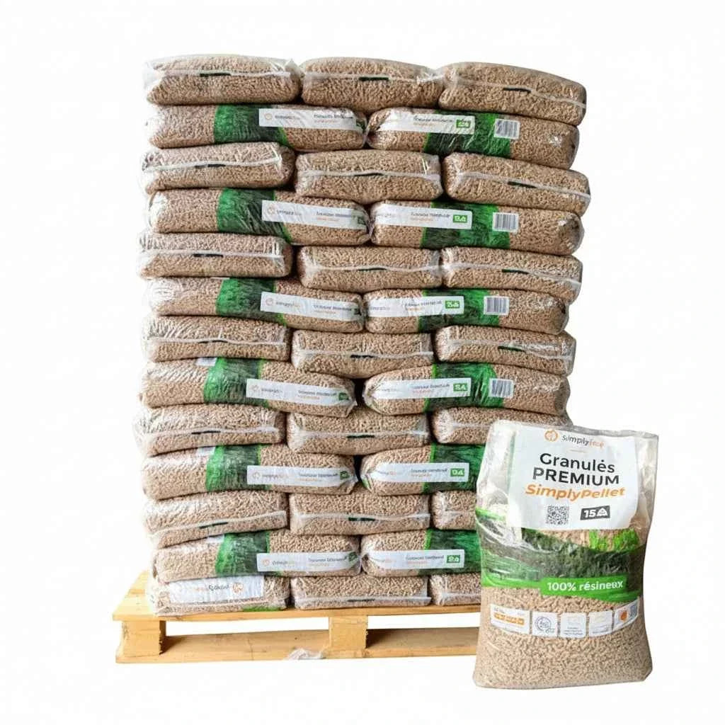 SimplyPELLET-Granulés de Bois Premium DINplus – Palette 65 Sacs 975 kg