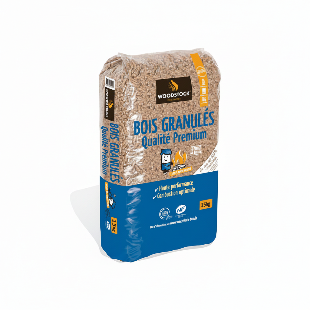 WOODSTOCK-Lot de 2 Palettes de Granulés  Premium – 132 Sacs de 15 kg (1980 kg)